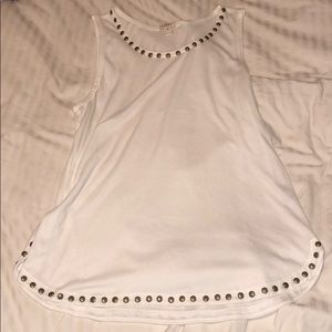 Cream Tank with Bronze Studs